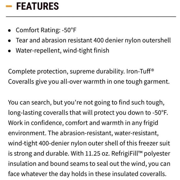 Refrigiwear Iron-Tuff 0344 R green insulated coveralls minus - 50 jumpsuit 2XL - Picture 12 of 16